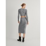 Reserved - Metalni pleteni džemper - light grey | shoptok.hr