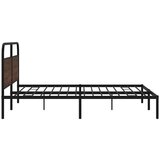 Metalni Kovinski posteljni okvir brez vzmetnice rjavi hrast 183x213 cm, (21610423) | Shoptok.si