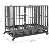 vidaXL Kavez za pse s kotačima čelični 102 x 72 x 85 cm | shoptok.hr