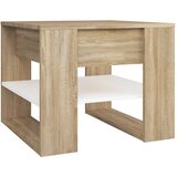  Stolić za kavu bijeli i hrast 55,5x55x45 cm konstruirano drvo | shoptok.hr