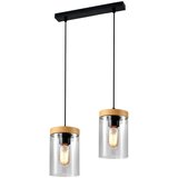 Candellux Lighting Crna/u prirodnoj boji viseća svjetiljka sa staklenim sjenilom ø 12 cm Wels – Cijene