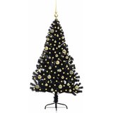  Umjetno predsvijetljeno božićno drvce Crna 150 cm PVC | shoptok.hr
