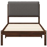  Krevetni okvir s tapiciranim uzglavljem - Tamnosmeđa i svjetlosiva 80 x 200 cm | shoptok.hr