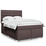 Maison Chic Box spring postelja - Vzmetna postelja z vzmetnico temno rjava 140x200 cm blago SL11894, (21903535) | Shoptok.si