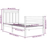  Posteljni okvir iz trdnega lesa 90x200 cm, (20644488) | Shoptok.si
