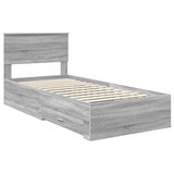  Krevetna konstrukcija Sivi Sonoma i srebrna 75 x 190 cm | shoptok.hr