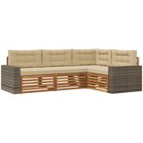  Set vanjskih sofa 4 pcs Prirodna i bež 255,5 x 176,5 x 73 cm | shoptok.hr