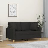  Dvosjed s ukrasnim jastucima crni 120 cm od tkanine | shoptok.hr
