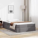 vidaXL Krevet s madracem i skladištem Siva 120 x 200 cm Lažna koža | shoptok.hr