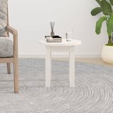 vidaXL Klubska mizica bela Ø 35x35 cm trdna borovina | Shoptok.si
