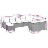  10-dijelni set vrtnih sofa od poliratana s jastucima sivi | shoptok.hr
