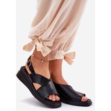 Boto Lacquered Women's Wedge Sandals Made Of Eco Leather Black Quilara | Shoptok.si