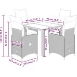 vidaXL 5-dijelni vrtni bistro set od poliratana s jastucima smeđi | shoptok.hr