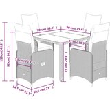 vidaXL Vrtna bistro garnitura 5-delna z blazinami rjav poli ratan | Shoptok.si