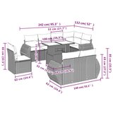  9-dijelni set vrtnih sofa s jastucima bež od poliratana | shoptok.hr