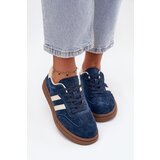 EVENTO Women's Suede Sneakers on Platform Dark Blue Sylviona Cijene