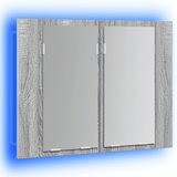  LED kupaonski ormarić s ogledalom boja hrasta 60x12x45cm drveni | shoptok.hr