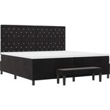  Postelja z vzmetnico z vzmetnico Črna 200 x 200 cm Žamet - - črna - 102.68 - 200 x 200 cm - | Shoptok.si