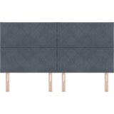  LED vzglavje z LED lučmi Geometrični Temno siva 180 cm Žamet, (5000044029) | Shoptok.si