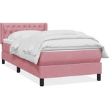 Box spring postelja z vzmetnico roza 90x220 cm žamet, (22053984) | Shoptok.si