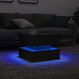  Klub stolić s LED svjetlima crni hrast 50x50x40 cm | Eponuda.com