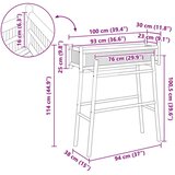  Vrtni saksija s držačem Prirodna 100 x 38 x 114 cm Bambus - 90 cm H-oblik okvira | shoptok.hr