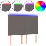  Posteljno vzglavje sivo 144x5x118/128 cm umetno usnje, (20932220) | Shoptok.si