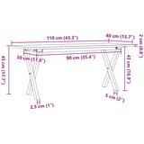  Stolić za kavu X-oblika 110x40x45cm borovina i čelik | shoptok.hr