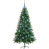 vidaXL Božično drevo med 150 LED z stojalom Zelena 150 cm PE | Shoptok.si