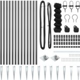 vidaXL Verižna Ograja s 13 Špicastimi Nosilci 0.4x25 m Galvanizirana Kovina | Shoptok.si