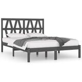  Posteljni okvir siv iz trdne borovine 200x200 cm, (20643686) | Shoptok.si