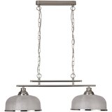 Searchlight Bistro Stropna svetilka z 2 svetilkama, satenasto srebrna, bela s steklenimi senčniki, E27, (22100942) | Shoptok.si