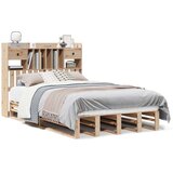 vidaXL Krevet s regalom za knjige bez madraca 135x190 cm od borovine | shoptok.hr