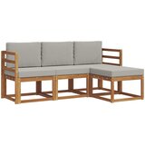  Set vanjskih sofa 4 kom. Prirodna i Svjetlosiva | shoptok.hr