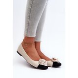 Boto Women's Ballerina Flats in Beige Eco Leather with Decorative Detail Divinella | shoptok.hr