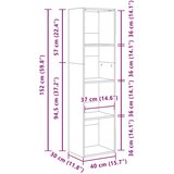  Regal za knjige boja hrasta 40x30x152 cm konstruirano drvo | shoptok.hr