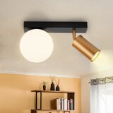 Nettlife 2-lučna vintage stropna svetilka kovinska stropna svetilka z zlatim GU10 E14, (22116625) | Shoptok.si