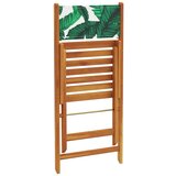 vidaXL 3-dijelni bistro set od tkanine i masivnog drva uzorkom lišća | shoptok.hr