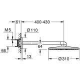 Grohe nadglavna prha Rainshower SmartActive 310 (26475GN0) - brushed cool sunrise | Shoptok.si