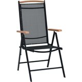  Zložljivi vrtni stoli 2 kosa aluminij in textilene črne barve, (20658567) | Shoptok.si