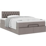  Otomanski okvir kreveta s madraca smeđesivi 120x200cm tkanine | shoptok.hr