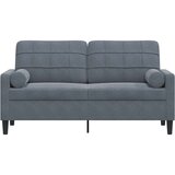 vidaXL Dvosjed s ukrasnim jastucima tamnosivi 140 cm baršunasti | shoptok.hr