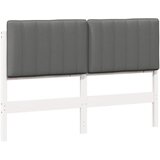  Tapecirani uzglavlje s uzglavljem Bijela i svijetlo siva 135 cm | shoptok.hr