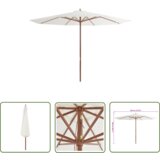  The Living Store Zunanji senčnik z lesenim drogom 350 cm peščeno bel - Senčnik, (21743086) Cene