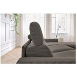 Bobochic Paris siva/rjava raztegljiva kotna sedežna garnitura iz rebrastega žameta (s kotom po izbiri) monaco | Shoptok.si