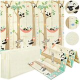 Monkey Gym Otroška zložljiva podloga za igro 10 mm iz pene "Pande in Indijanci" 200 x 180 cm, (5000077297) | Shoptok.si