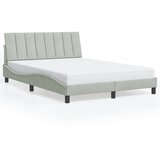  Okvir kreveta s LED-om bez madraca Hanko svjetlosivi 120x200 cm baršunasti | Eponuda.com