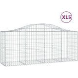  Obokane gabion košare 15 kosov 200x50x80/100 cm cinkano železo, (20758501) | Shoptok.si