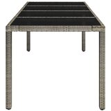  Vrtni stol sa staklenom pločom sivi 190x90x75 cm od poliratana | shoptok.hr