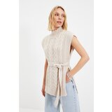 Trendyol Stone Belt Detailed Knitwear Sweater Cene